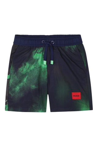 Short de bain - Noir et vert - Hugo