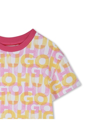 Robe t-shirt - Rose poudré et jaune - Hugo