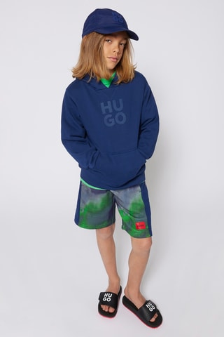 Sweat à capuche - Bleu pétrole - Hugo