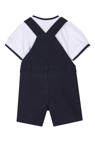 T-shirt et salopette - Blanc et bleu marine - Boss