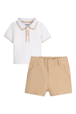 Polo et short - Blanc et marron - Boss
