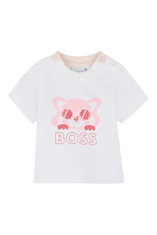 T-shirt et pantalon en coton biologique - Blanc et rose poudré - Boss