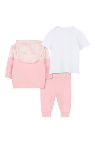 Ensemble 3 pièces en coton biologique - Vieux rose et blanc - Boss