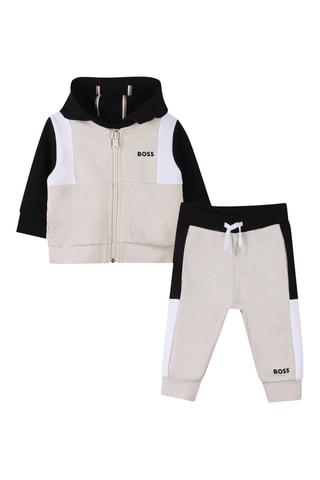 Sweat à capuche et jogging - Beige et noir - Boss