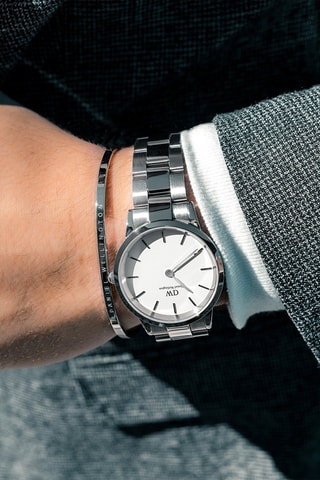 Stalen Quartz Horloge Iconic Link - 32 mm - Zilverkleurig en wit