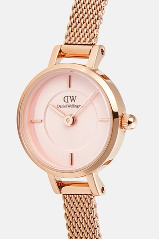 Stalen Quartz Horloge Roségoudkleurig en roze