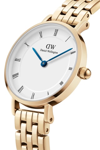 Roestvrijstalen Quartz Horloge Petite Roman - Goudkleurig en Wit