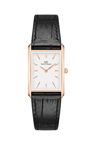 Leren Quartz Horloge - Zwart en Goudkleurig