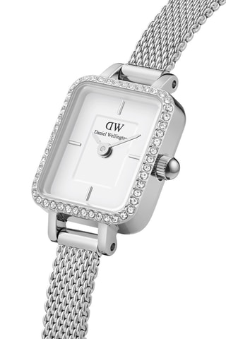 Stalen Quartz Horloge Zilverkleurig en Wit