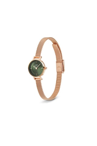 Stalen Quartz Horloge Roségoudkleurig en Groen