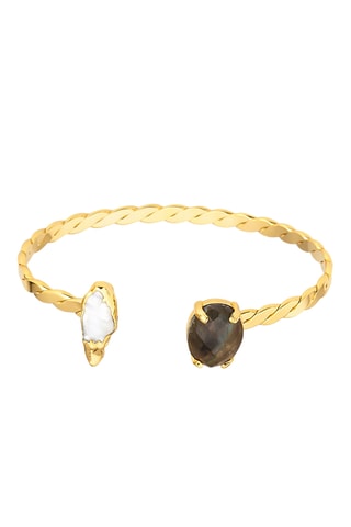 Bracciale bangle - Labradoriti e perla coltivata