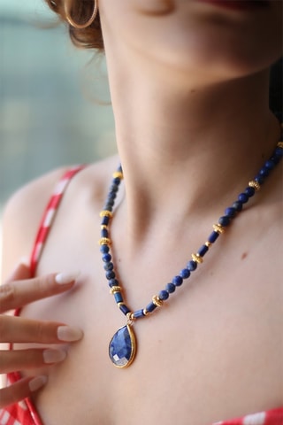 Collana - Placcato oro giallo e lapislazzuli