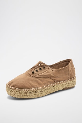 Sneakers in cotone bio Kaki - Rosa chiaro