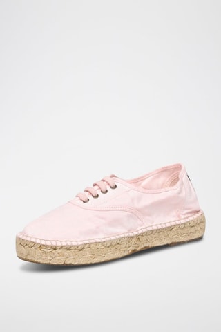 Sneakers in cotone bio Kaki - Rosa