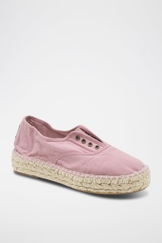Sneakers in cotone bio Kaki - Rosa
