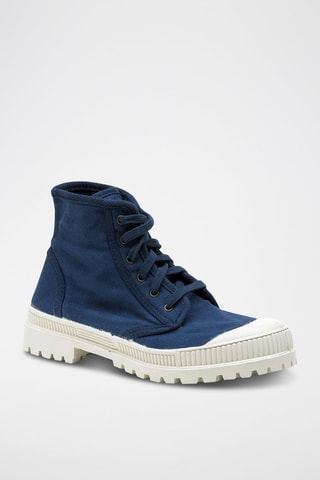 Sneakers alte in cotone bio Blu scuro - Blu
