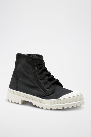 Sneakers alte in cotone bio Blu scuro - Grigio scuro
