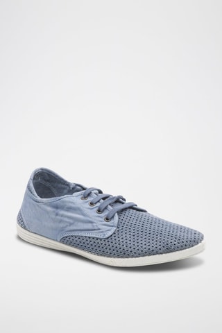 Tennis en coton biologique Beige - Blanc