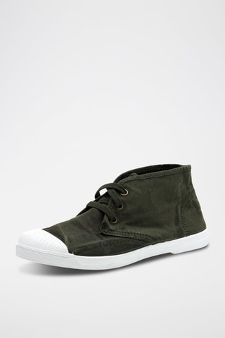 Sneakers alte in cotone bio Kaki - Kaki