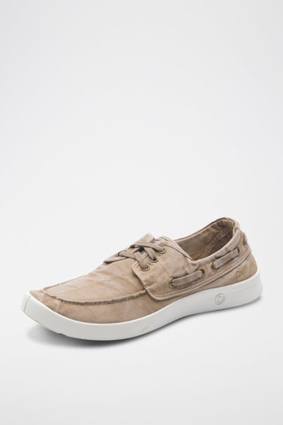 Chaussures bateau en coton biologique Beige - Beige