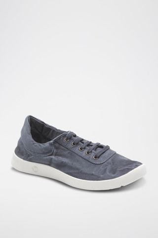 Tennis en coton biologique Jaune - Bleu marine