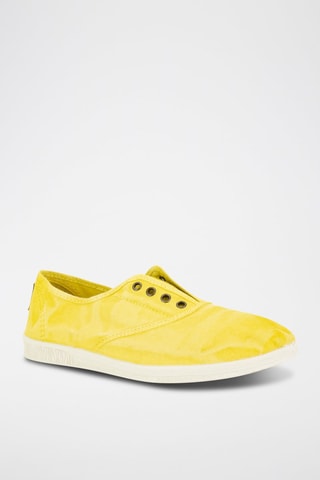 Tennis en coton biologique Fuchsia - Jaune