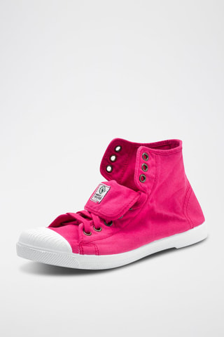 Sneakers alte in cotone bio - Fucsia