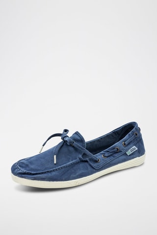 Chaussures bateau en coton biologique Bleu foncé - Bleu