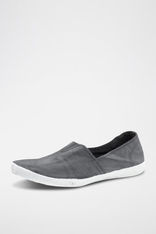 Slip-on en coton biologique Bleu clair - Gris foncé