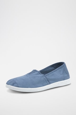 Slip-on in cotone bio Azzurro - Viola