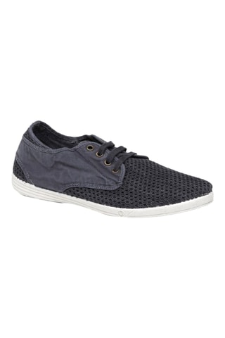 Tennis en coton biologique Beige - Bleu marine