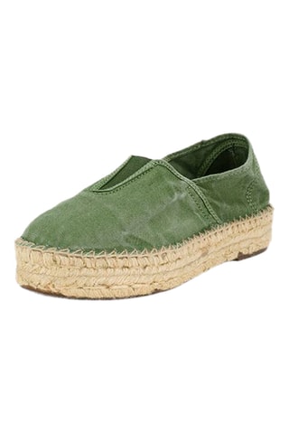 Espadrillas in cotone bio Senape - Verde