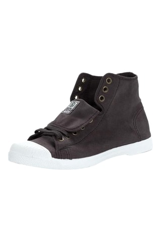 Sneakers alte in cotone bio - Marrone