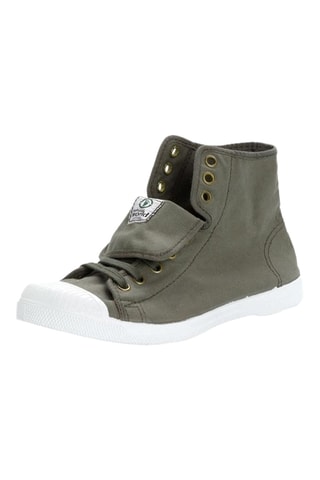Sneakers alte in cotone bio - Taupe