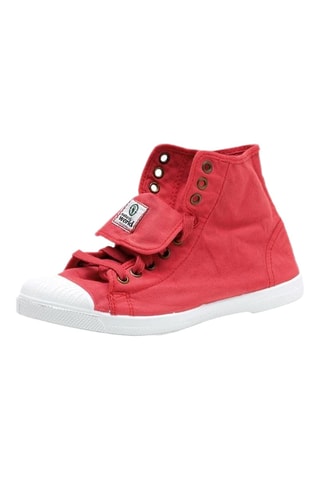 Sneakers alte in cotone bio - Rosso