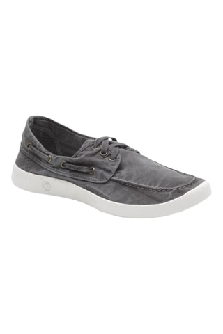 Chaussures bateau en coton biologique Beige - Bleu