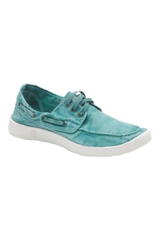 Scarpe da barca in cotone bio Beige - Verde