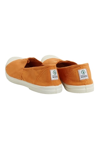 Slip-on en coton biologique Blanc - Marron