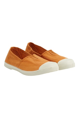 Slip-on en coton biologique Blanc - Marron