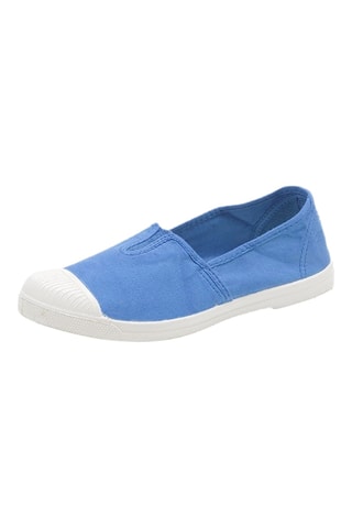 Slip-on en coton biologique Blanc - Bleu