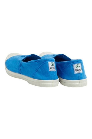 Slip-on en coton biologique Blanc - Bleu