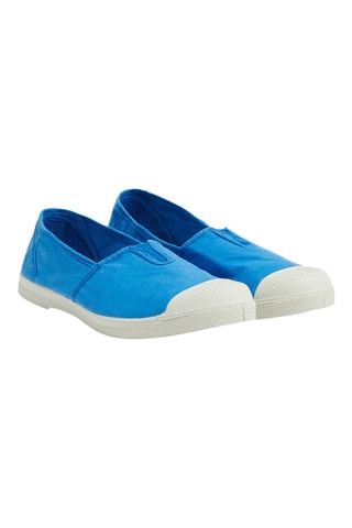 Slip-on en coton biologique Blanc - Bleu