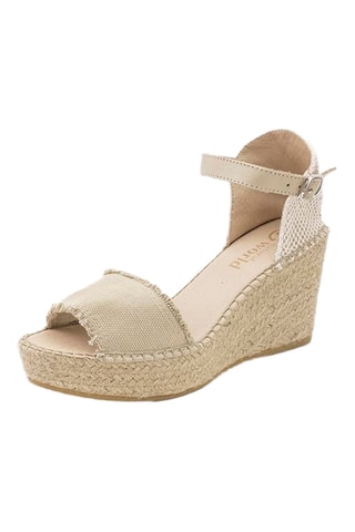 Espadrillas con zeppa - Beige