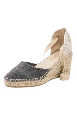 Espadrillas con zeppa - Nero