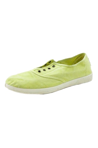 Tennis en coton biologique Fuchsia - Vert clair
