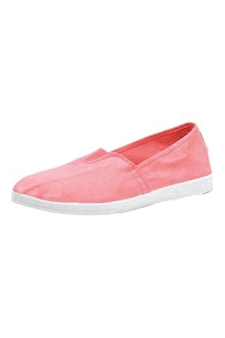 Slip-on in cotone bio Azzurro - Corallo