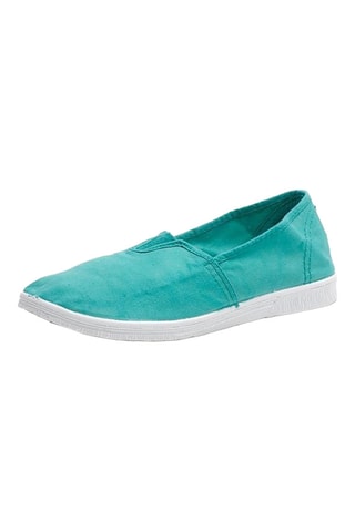 Slip-on en coton biologique Bleu clair - Vert clair