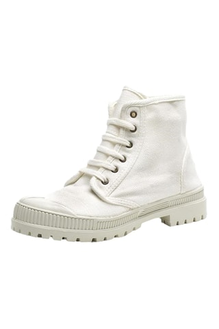 Sneakers alte in cotone bio Blu scuro - Bianco