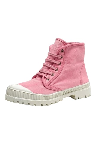 Sneakers alte in cotone bio Blu scuro - Rosa