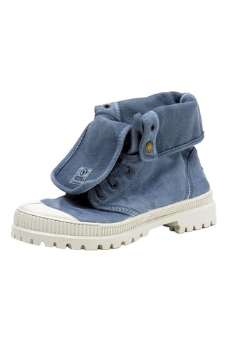 Sneakers alte in cotone bio Celeste - Rosso